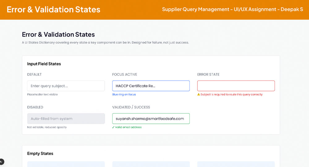 Supplier Query Management Portal Preview